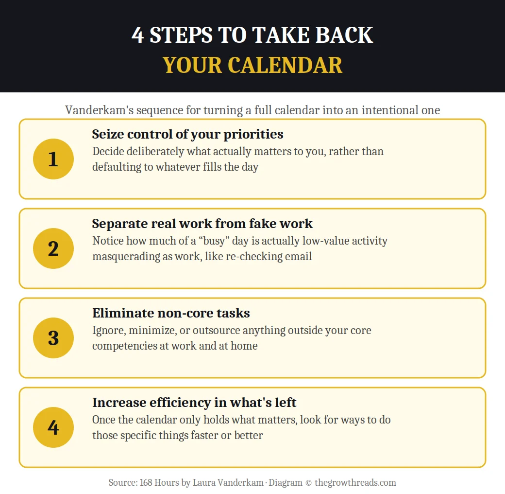 Infographic of 4 steps to take back your calendar
