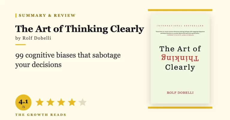 The Art of Thinking Clearly by Rolf Dobelli — summary and review with 4.1/5 rating