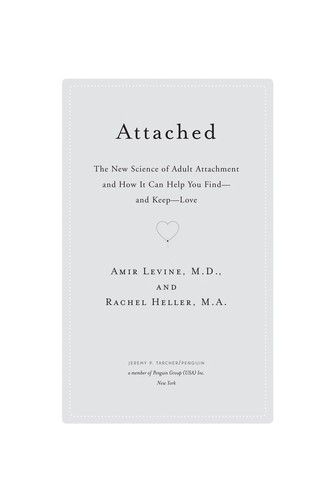 Attached book cover by Amir Levine and Rachel Heller