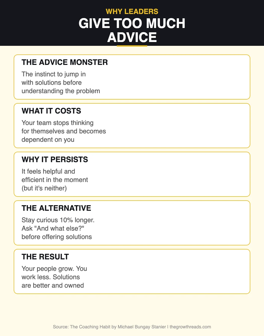 The Advice Trap from The Coaching Habit