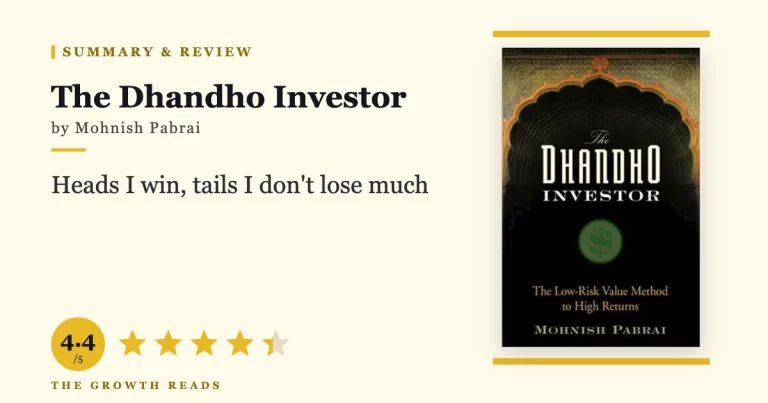 The Dhandho Investor by Mohnish Pabrai — summary and review with 4.4/5 rating
