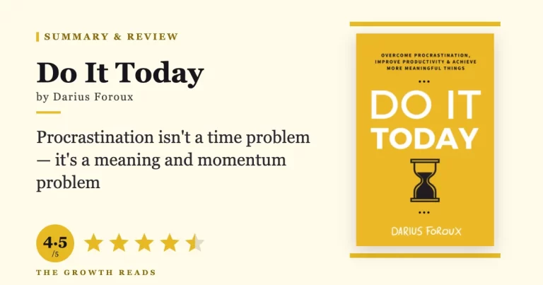 Do It Today by Darius Foroux — summary and review with 4.5/5 rating