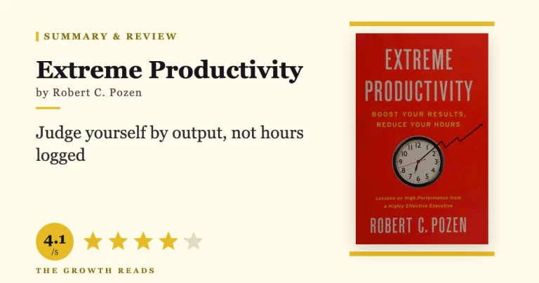 Extreme Productivity by Robert C. Pozen — summary and review with 4.1/5 rating