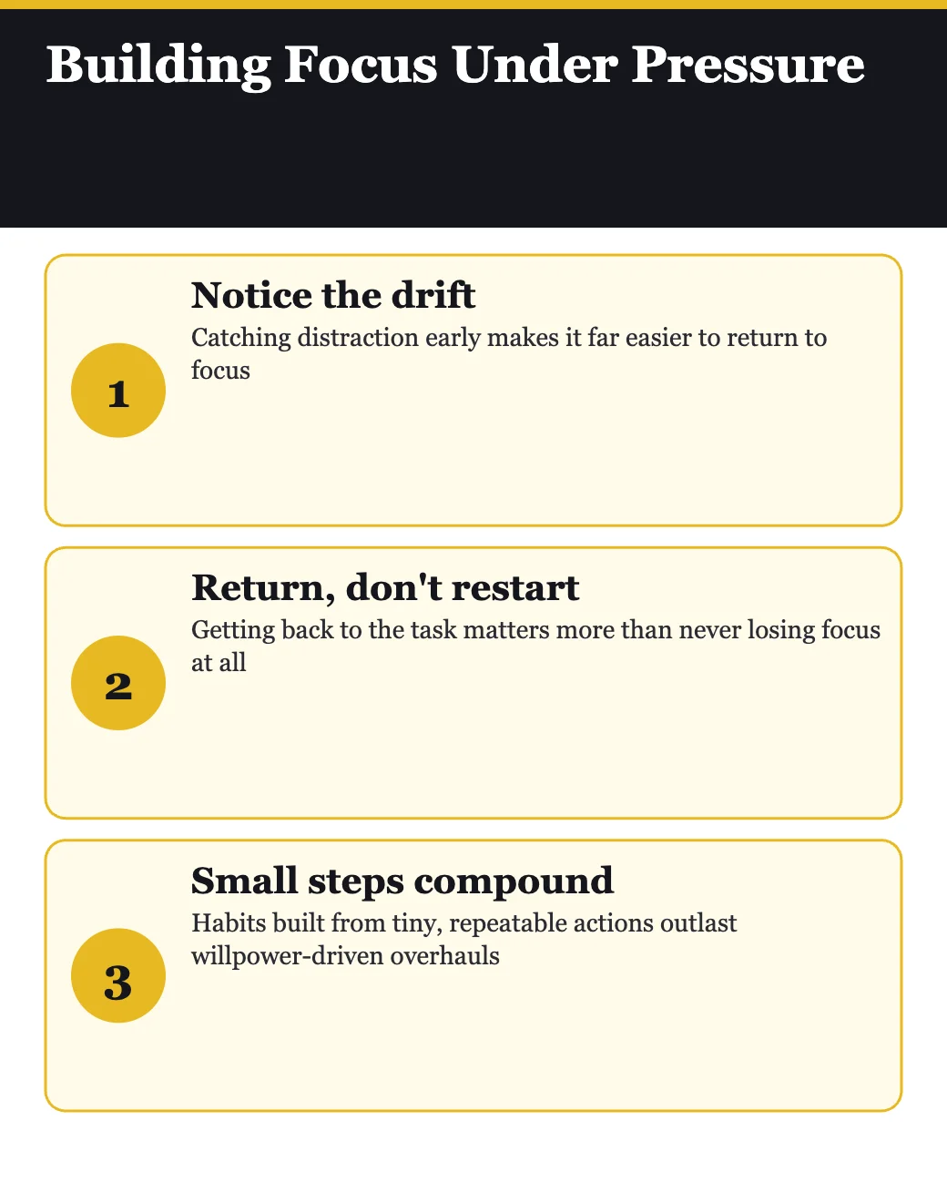 Building focus and flow through small repeatable habits