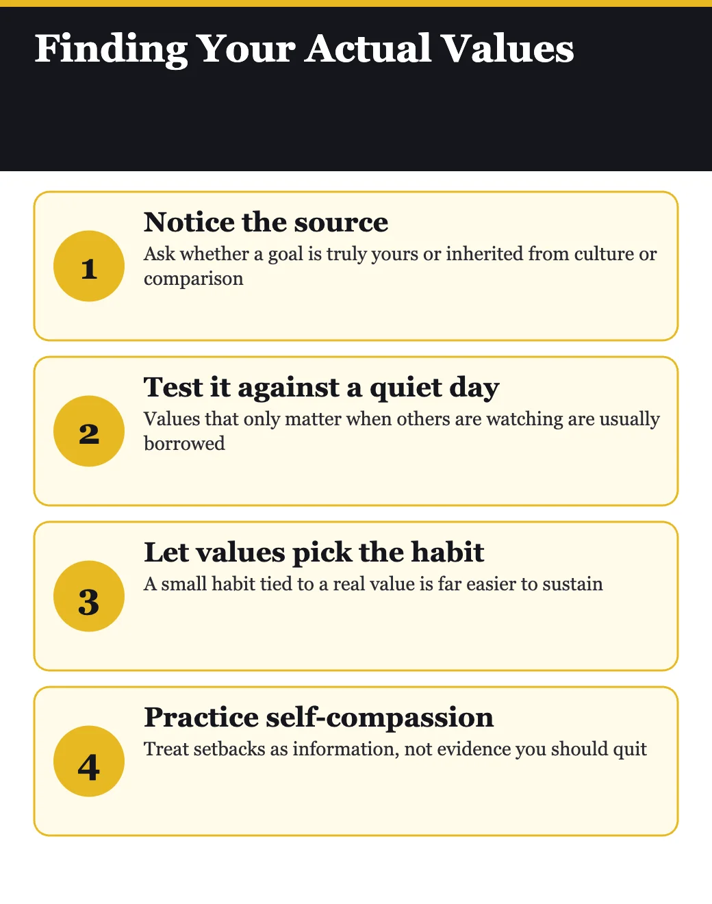 Finding your actual values, from How a Little Becomes a Lot by Eric Zimmer