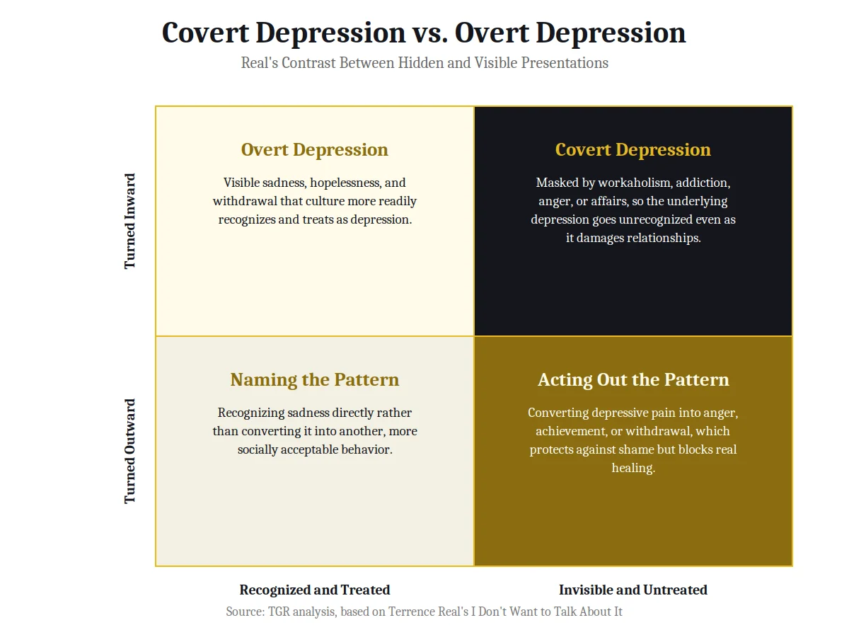 Covert depression vs overt depression comparison chart