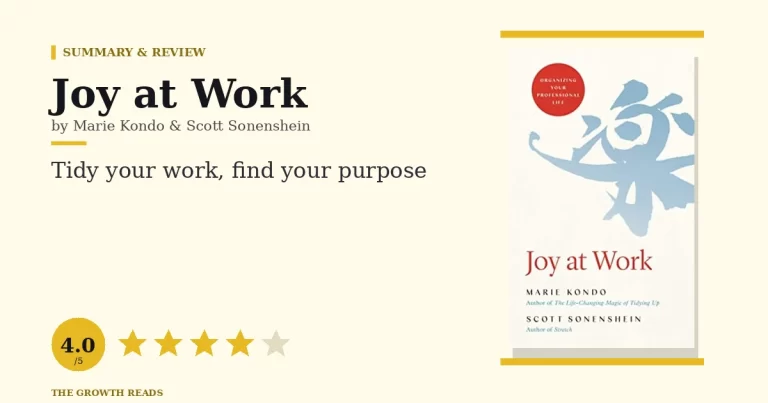 Joy at Work by Marie Kondo and Scott Sonenshein — summary and review with 4.0/5 rating