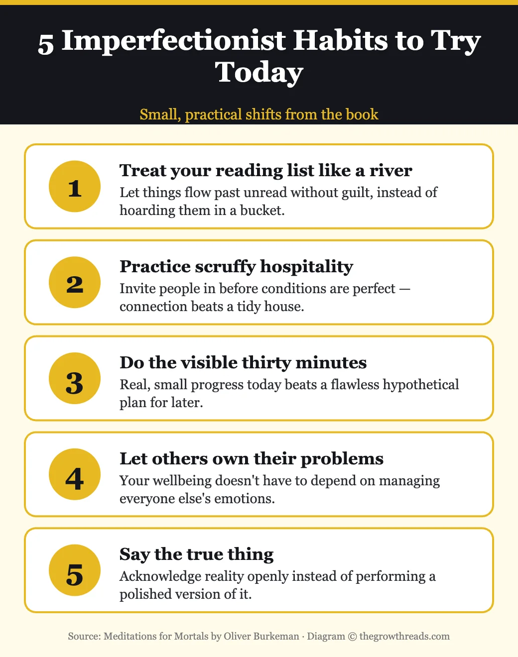 Five imperfectionist habits to try today
