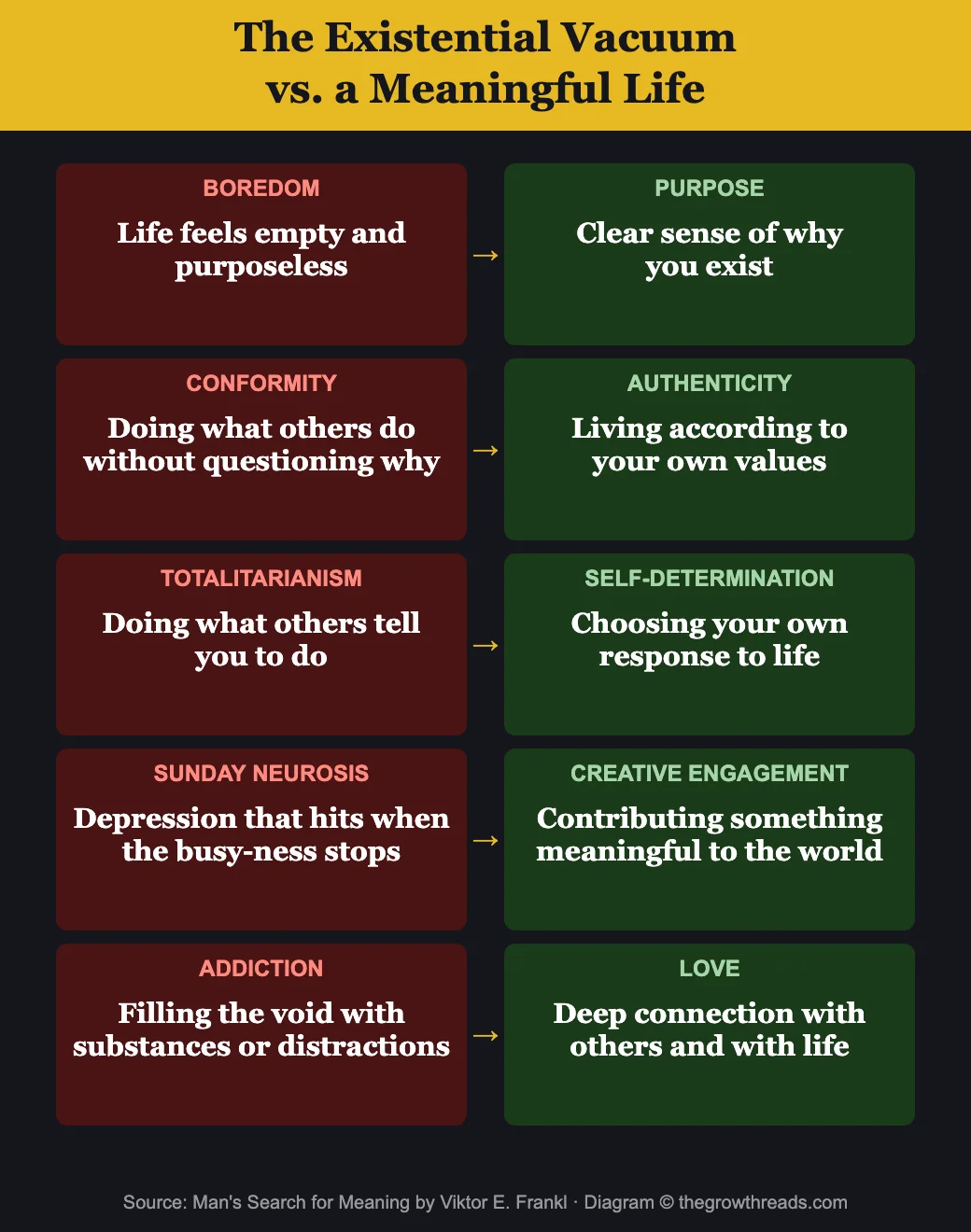 Existential Vacuum vs Meaningful Life