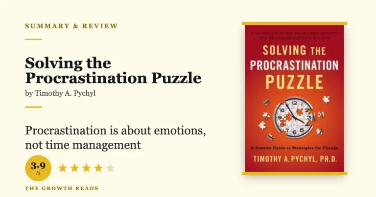 Solving the Procrastination Puzzle by Timothy Pychyl featured image with rating and key message
