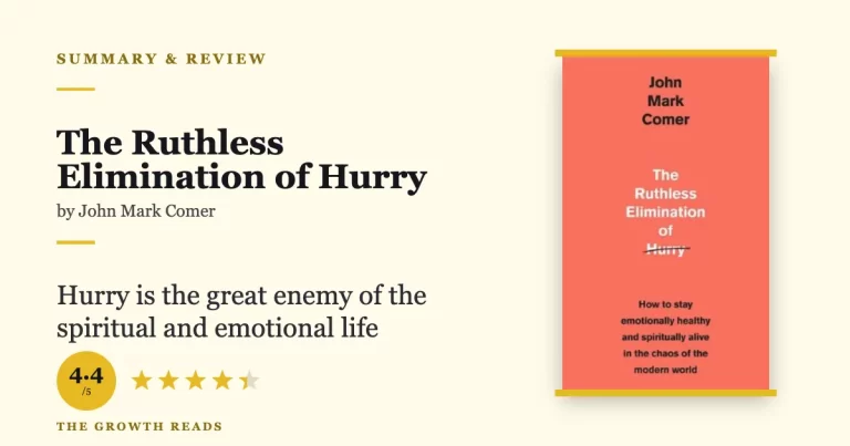 The Ruthless Elimination of Hurry by John Mark Comer featured image with rating and key message
