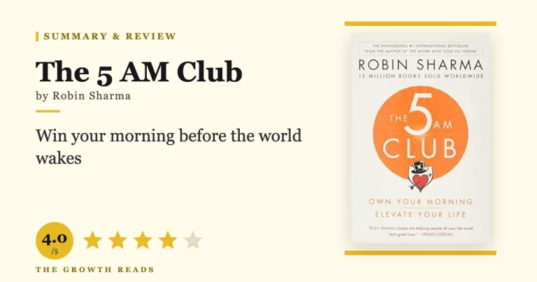 The 5 AM Club by Robin Sharma — summary and review with 4.0/5 rating