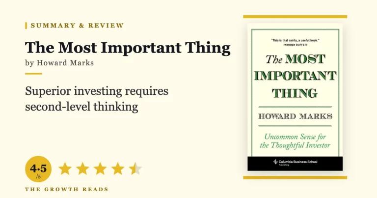 The Most Important Thing by Howard Marks — summary and review with 4.5/5 rating