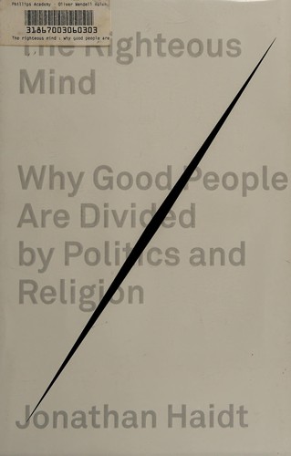 The Righteous Mind by Jonathan Haidt book cover
