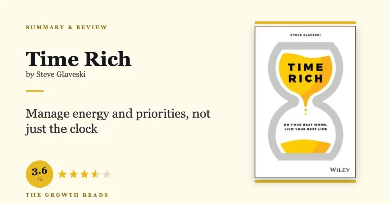 Time Rich by Steve Glaveski summary and review featured image