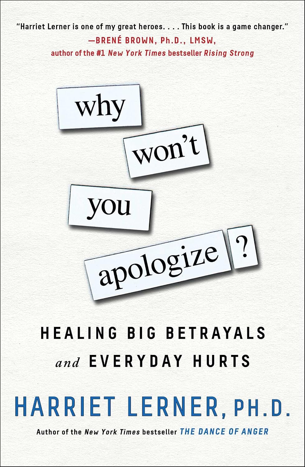 Why Won't You Apologize book cover by Harriet Lerner, PhD