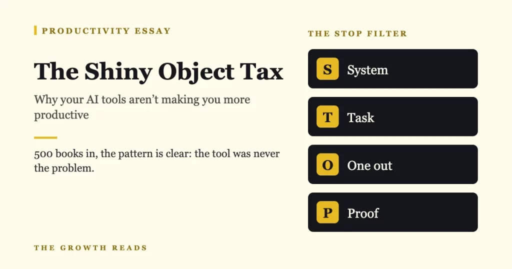 The Shiny Object Tax — why AI tools are not making you more productive, with the STOP filter