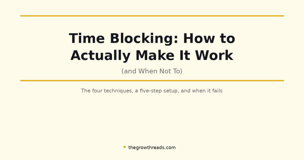 Time Blocking: How to Actually Make It Work — featured image for The Growth Reads guide