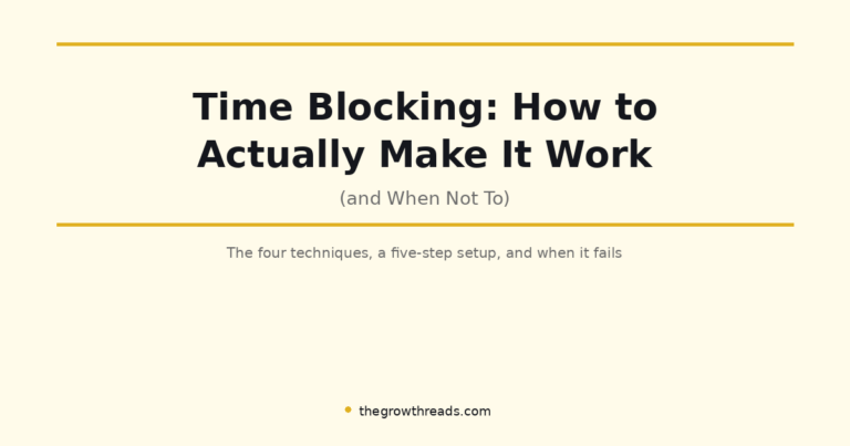 Time Blocking: How to Actually Make It Work — featured image for The Growth Reads guide