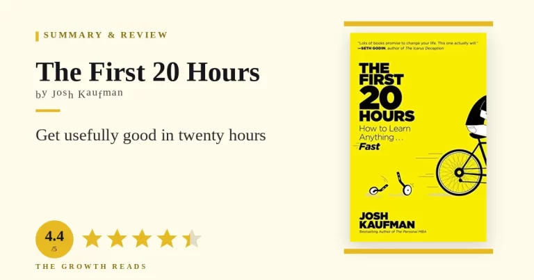 The First 20 Hours by Josh Kaufman — summary and review with 4.4/5 rating