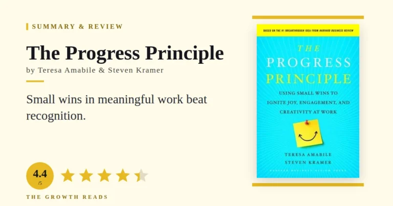 The Progress Principle by Teresa Amabile and Steven Kramer — summary and review with 4.4/5 rating