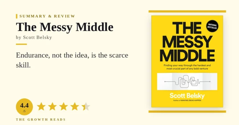The Messy Middle by Scott Belsky — summary and review with 4.4/5 rating