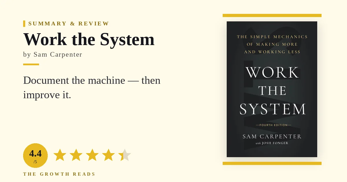 Work the System Summary & Review: Document the Machine Once