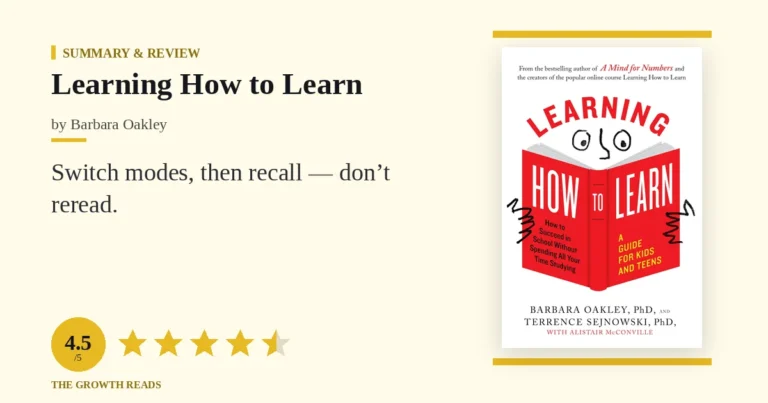 Learning How to Learn by Barbara Oakley — summary and review with 4.5/5 rating