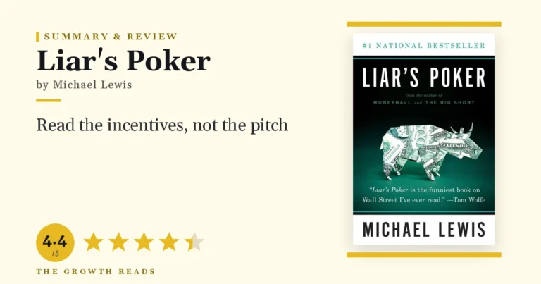 Liar's Poker by Michael Lewis — summary and review with 4.4/5 rating