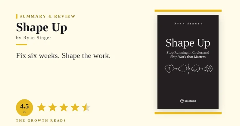 Shape Up by Ryan Singer — summary and review with 4.5/5 rating