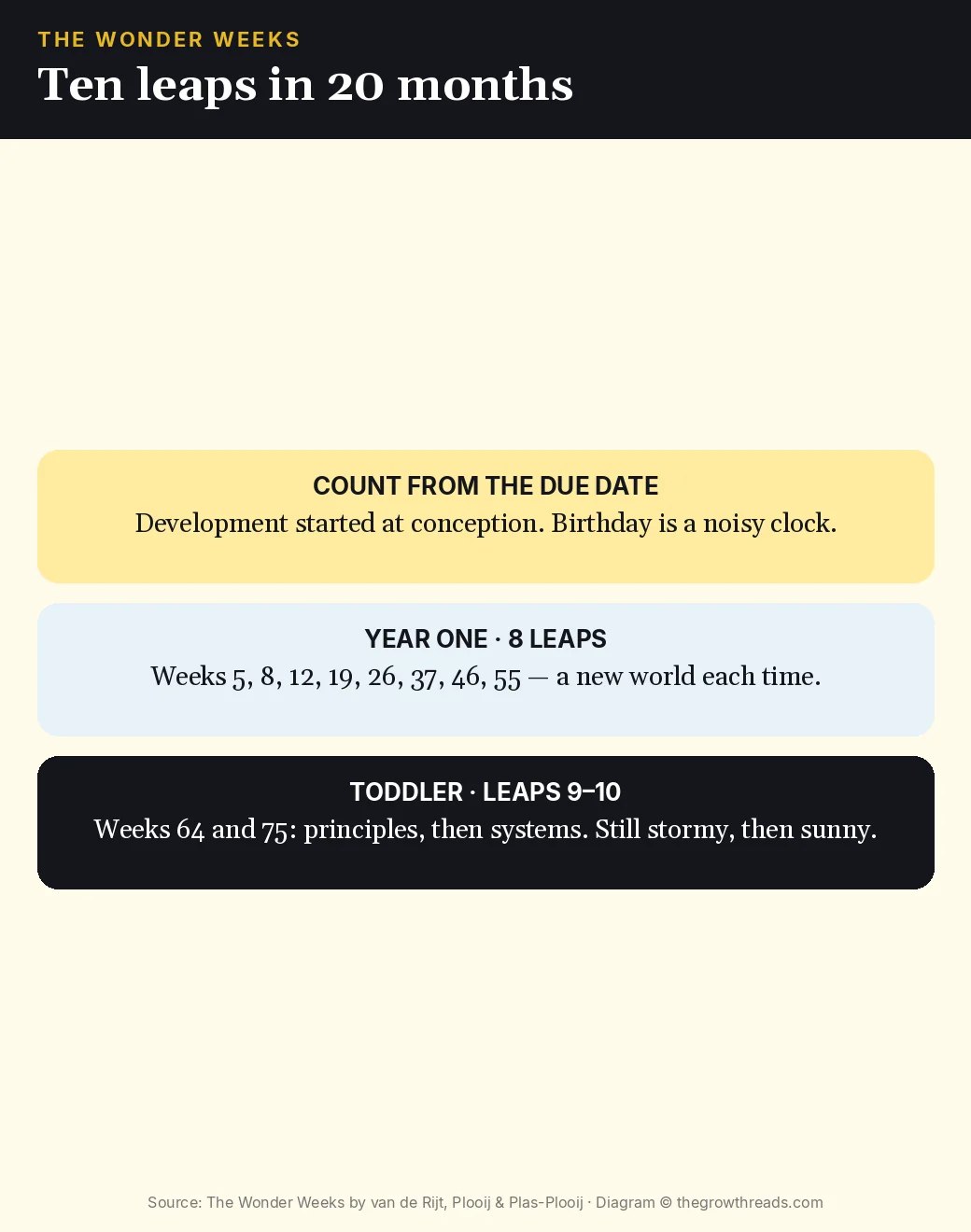 Ten leap windows in the first 20 months from The Wonder Weeks
