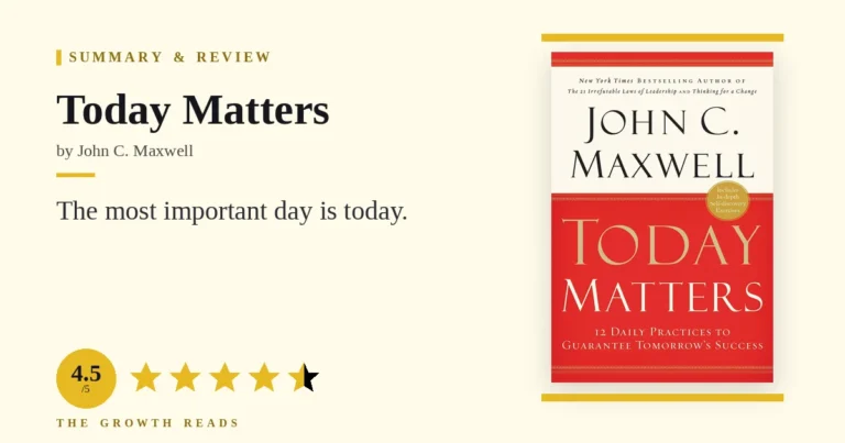 Today Matters by John C. Maxwell — summary and review with 4.5/5 rating